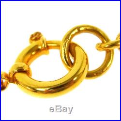 CHANEL Vintage Triple CC Logos Gold Chain Pendant Necklace 94A AK36839g