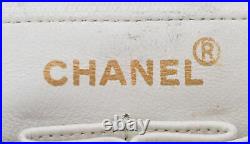 CHANEL White Leather Square Mini Classic Flap 24K Gold CC Crossbody Bag