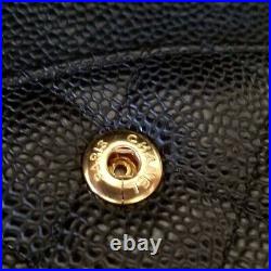 CHANEL double Flap Classic Medium black caviar bag gold hardware