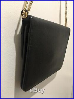 CHRISTIAN DIOR Bag Vintage Black Shoulder Bag With Gold Chain