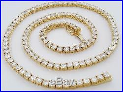 Cartier 15.5 ct 18K Y Gold Tennis Essential Lines Diamond Necklace Rtl $120k