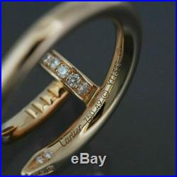 Cartier 18k Rose Gold Juste Un Clou Diamonds Ring With Service Receipt & Box 49