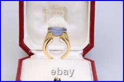 Cartier 18k Yellow Gold Tankissme Chalcedony Ring Size EU 52 UK L1/2 US 6