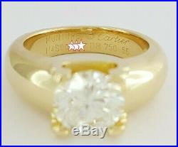 Cartier 2.51 ct 18K Yellow Gold Round Cut Diamond Solitaire Engagement Ring GIA