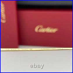 Cartier Aviator Sunglasses CT0110S 005 Yellow Gold Frame Gray Gradient Lens 62mm