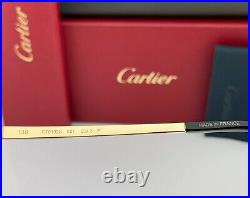 Cartier Aviator Sunglasses CT0192S 001 Gold Black Frame Gray Polarized Lens 60mm