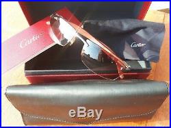 Cartier C Dècor Bubinga WOOD RIMLESS Sunglasses Occhiali Brille Lunette Frames