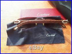 Cartier C Dècor Bubinga WOOD RIMLESS Sunglasses Occhiali Brille Lunette Frames