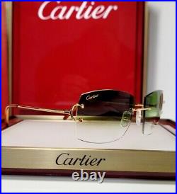 Cartier C Decor Sunglasses Big C 18k Gold Custom Money Green lenses C Wire