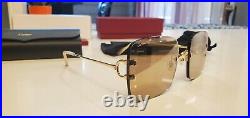 Cartier C Decor Sunglasses Big C 18k Gold Mirrored lens New Model Rimless