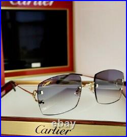 Cartier C Decor Sunglasses Big C New Model 18k Gold With Custom Black Gradient