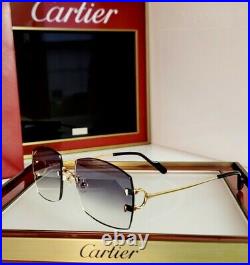 Cartier C Decor Sunglasses Big C New Model 18k Gold With Custom Black Gradient