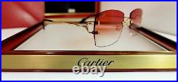 Cartier C Decor Sunglasses Big C New Model 18k Gold With Custom Lenses Rimless
