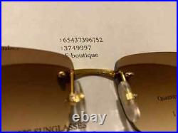 Cartier C Decor Sunglasses Buffalo Buffs 18k Gold Mixed HornRimless