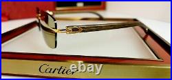 Cartier C Decor Sunglasses Italian Poplar Wood 18k GOLD Mirrored Not Bubinga