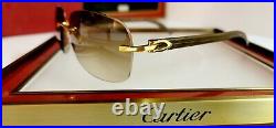 Cartier C Decor Sunglasses Italian Poplar Wood 18k GOLD (not Bubinga)