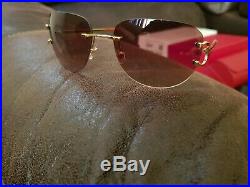 Cartier C Decor Sunglasses Rimless Marbella T8200662 100% Authentic (big C)