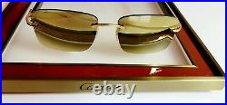 Cartier C Decor Sunglasses White Buffalo Horn 18k Gold / Mirrored Lenses Buffs