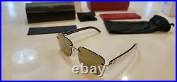 Cartier C Decor Sunglasses White Buffalo Horn 18k Gold / Mirrored Lenses Buffs