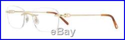 Cartier Eyeglasses Gold CT 0050O 001 France 53mm Authentic New Frames Rxable