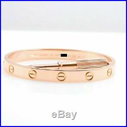 Cartier LOVE Bangle Bracelet 18k Rose Pink Gold New Style Box Receipt Size 16