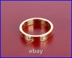 Cartier LOVE Ring Band Wedding Size 47 or 4 U. S. 18k Yellow Gold Screw Decor
