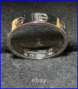 Cartier Love 18k White Gold Band Ring Size 49/US 5