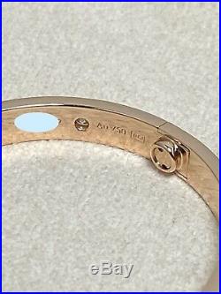 Cartier Love Bracelet 18k Rose Gold 10 Diamonds B6040616 With Service Receipt