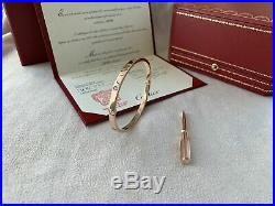 Cartier Love Bracelet SM Rose Gold Size 17 6 Diamond