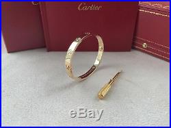 Cartier Love Bracelet Yellow Gold Size 16 4 Diamond (New Screw System)