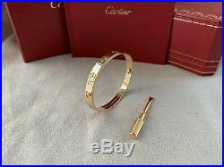 Cartier Love Bracelet Yellow Gold Size 17 (New Screw System)
