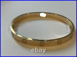 Cartier Love Bracelet Yellow Gold Size 17 New Screw System OVERNIGHT