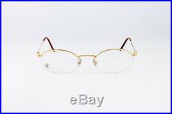 Cartier Oval Half Rim Pale Gold Eyeglasses T8100608 Frames Authentic France New