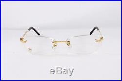 Cartier Pale Gold Rimless Eyeglasses T8100631 Frames Rxable Authentic France New