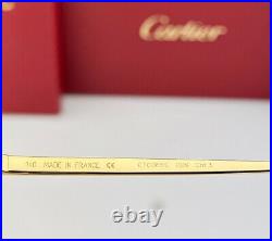 Cartier Panthère Aviator Sunglasses CT0065S 009 Gold Frame Gold Mirrored Lens 62