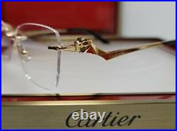 Cartier Panthere Eyeglasses 18k Gold Rimless EYEWEAR Sunglasses