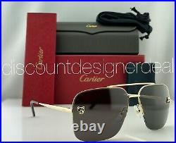 Cartier Panthère Navigator Sunglasses CT0244S 001 Gold Metal Frame Gray Lens 59