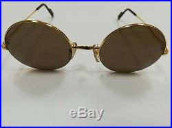 Cartier Paris -Mayfair- Rare 18k Gold plated Round sunglasses Made in France