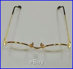 Cartier Paris round lenses half 18k Gold plated frame Vintage beautiful glasses
