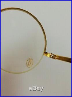 Cartier Paris round lenses half 18k Gold plated frame Vintage beautiful glasses