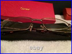 Cartier Rectangle Gold Rim Optical Eyewear Glasses FREE SHIPPING