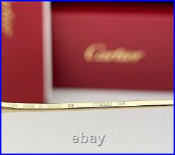 Cartier Rectangular Eyeglasses CT0232O 003 Yellow Gold Frame Clear Demo Lens 58