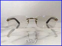 Cartier Rimless Bubinga Wood 18k Wood Glasses Sunglasses Eyeglasses Frames Buffs