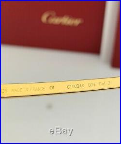 Cartier Santos Aviator Sunglasses Gold Brown Gradient Lenses CT0034S 004 59mm