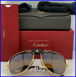 Cartier Santos Dumont Aviator Sunglasses Gold Brown Polarized Lens CT0074S 003