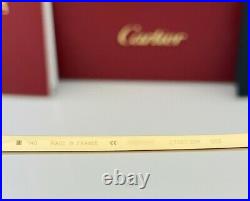 Cartier Santos Eyeglasses CT0073OA 002 Havana Frame Gold Temples Clear Demo Lens