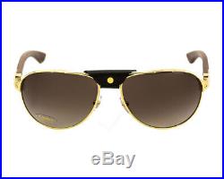 Cartier Santos Gold Metal Brown Polarized Lens Sunglasses Skuesw00178