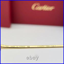 Cartier Santos Sunglasses CT0229S 003 Gold Frame Golden Mirror Gray Lens 60mm