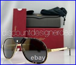 Cartier Santos Sunglasses CT0241S 004 Gold Havana Frame Gold Flash Polarized