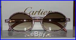 Cartier Smooth Acrylic Bezel Rosewood Buffalo C Décor Sunglasses Shabowhita